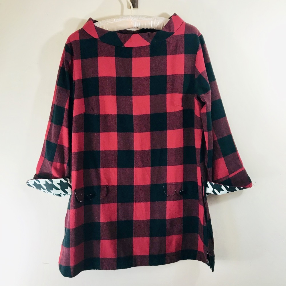 Tizzie windowpane plaid tunic dress size M